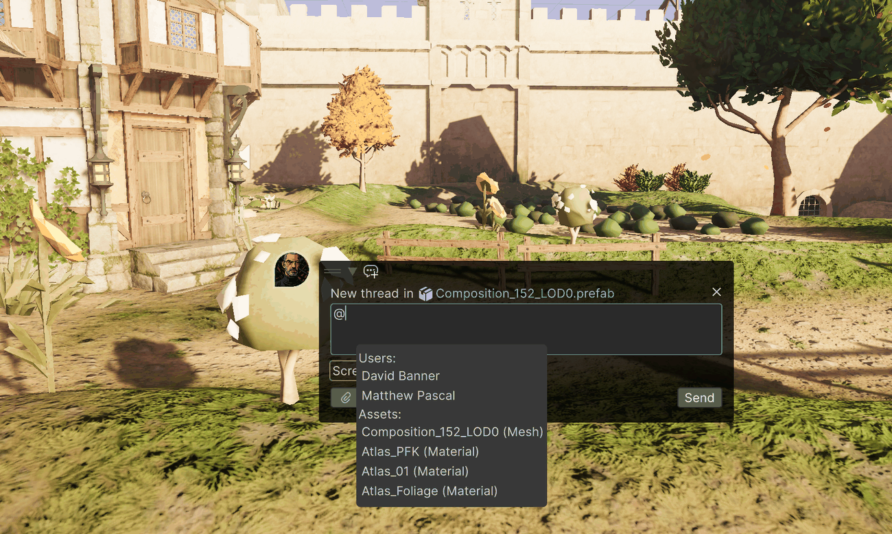 The mention suggestion list
