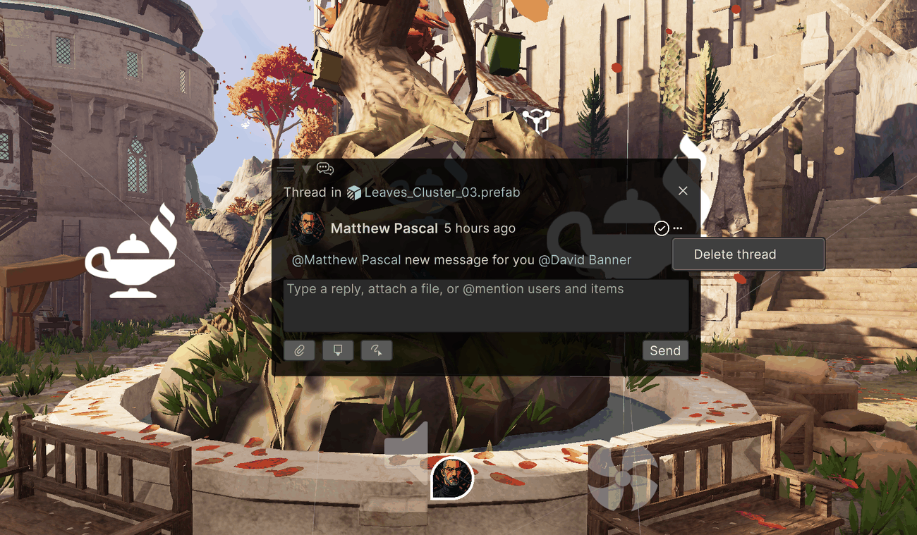The thread row's options menu