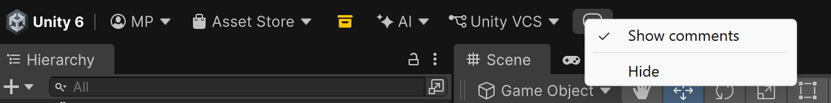 The Collaboration button's right-click menu