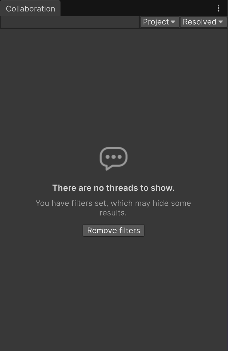 The empty state when a filter hides all threads