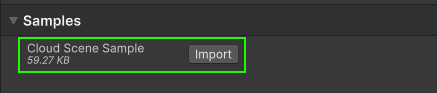 Screenshot of the Package Manager's Data Streaming samples