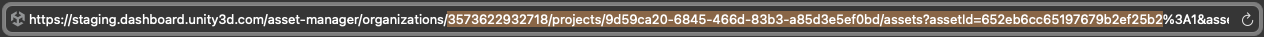 Screen capture that displays a web page address from the Asset Manager Dashboard
