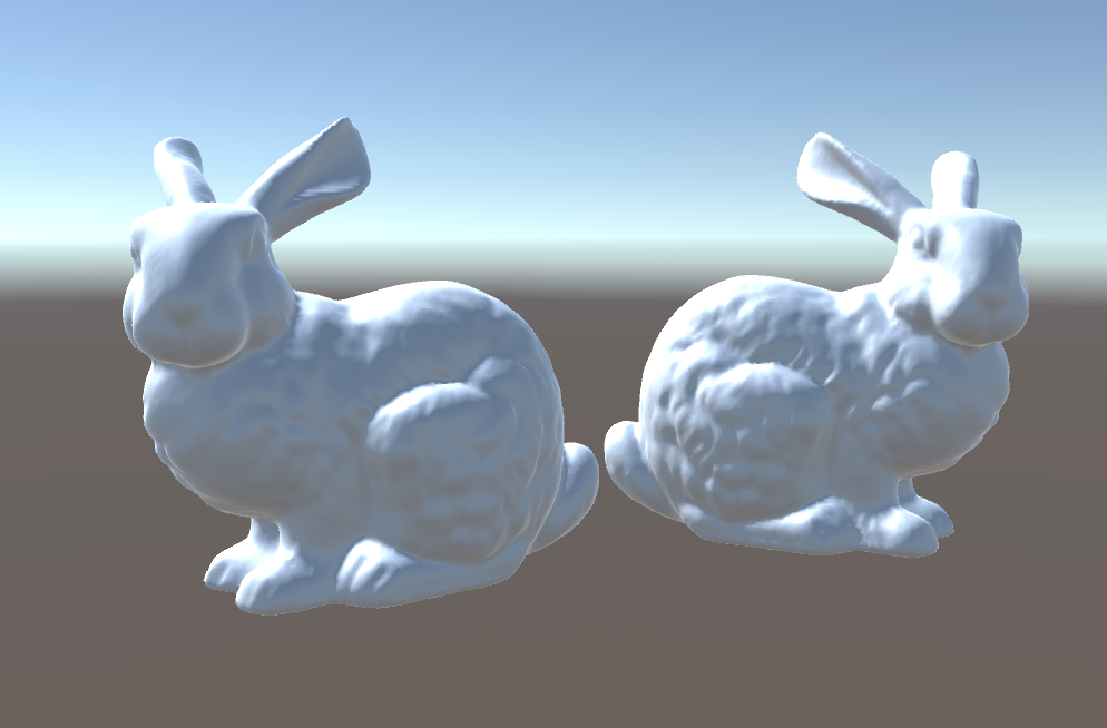 Rendering of two successfully decoded meshes