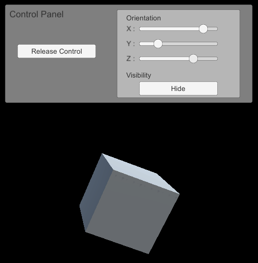 Screenshot with cube control