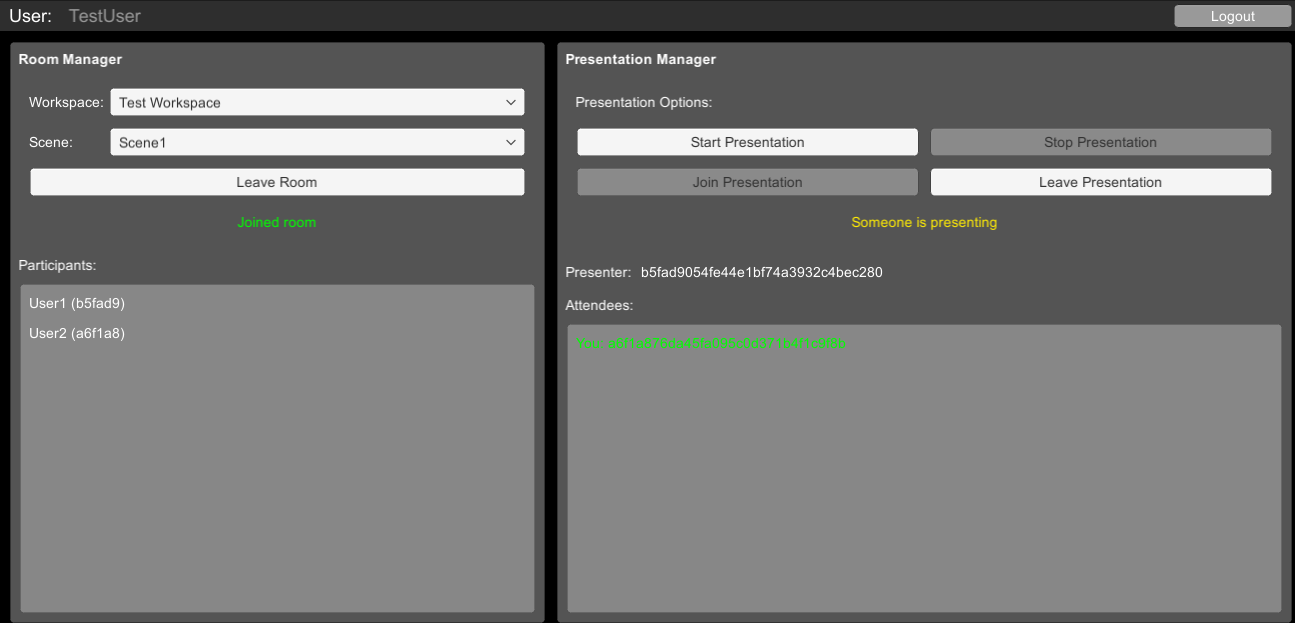 Screenshot of attending