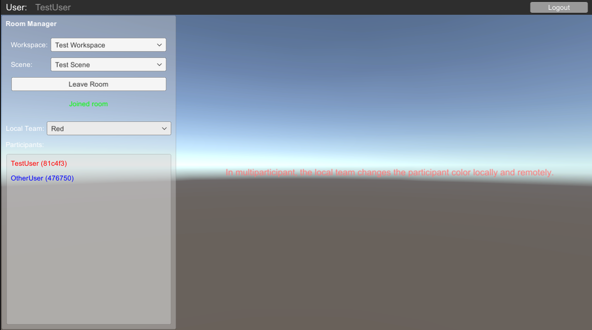 Screenshot of the Local Team dropdown with Red selected