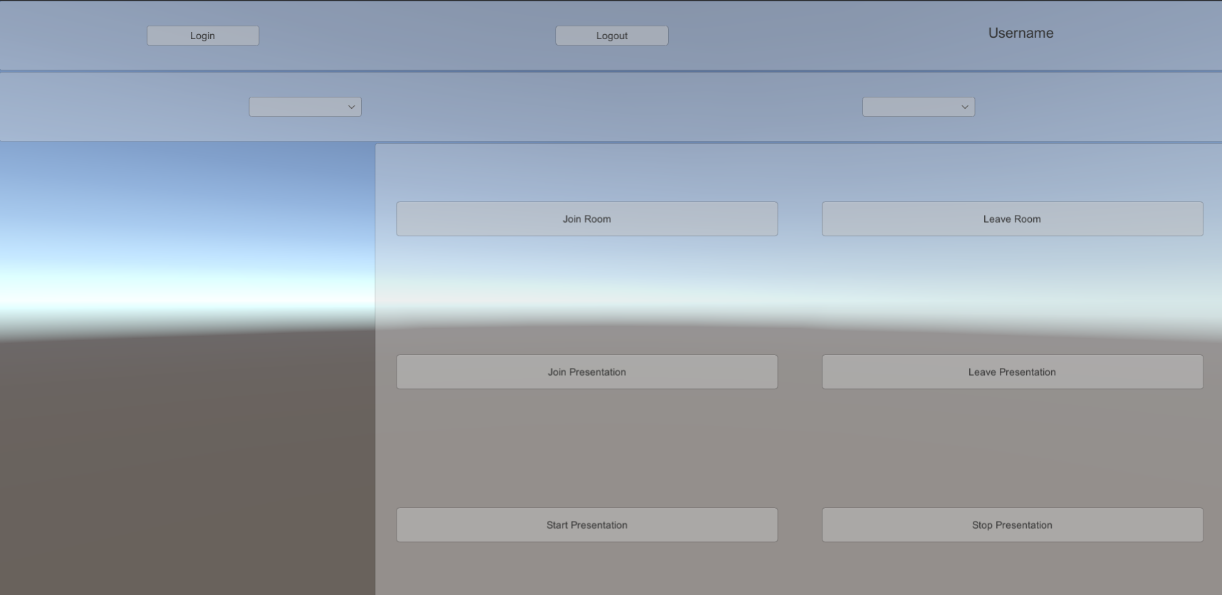 Screenshot of presentation mode buttons
