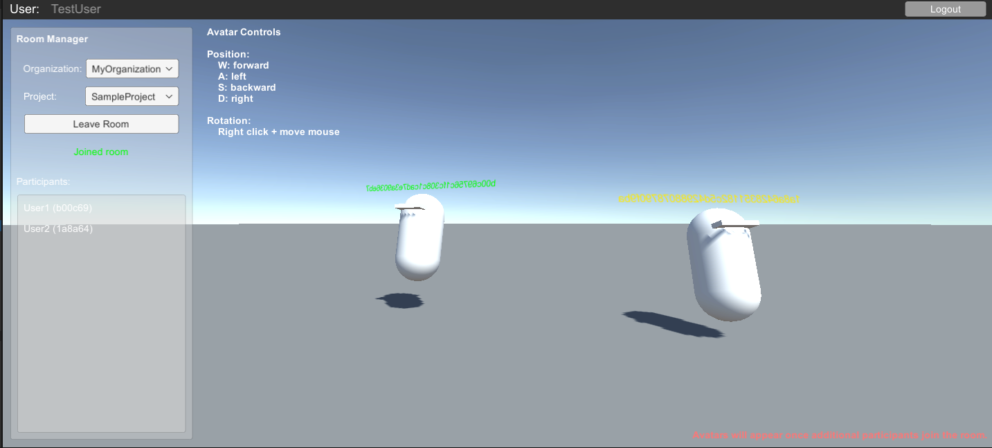 Screenshot of avatars