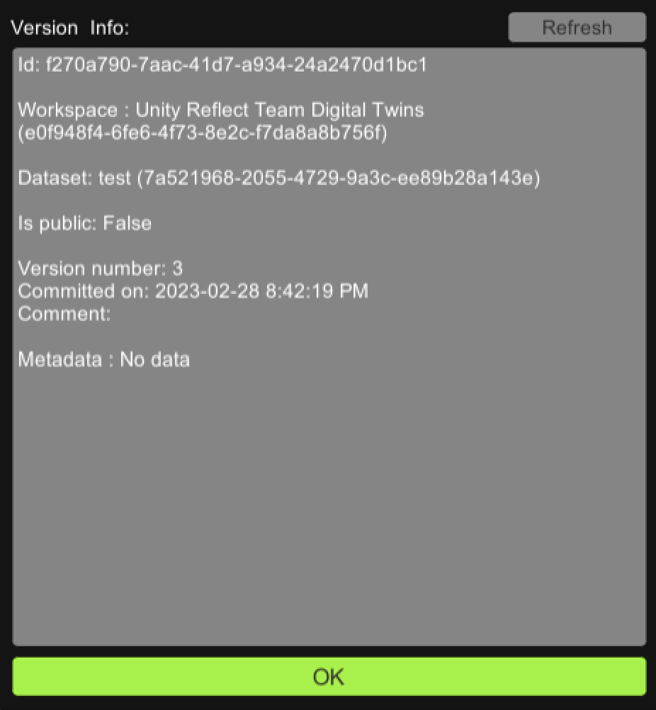 Dataset Version Screenshot