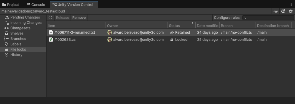 File locks view