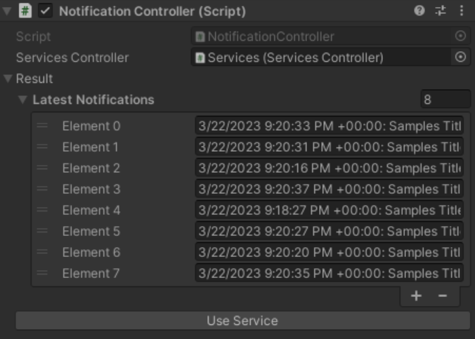 Screenshot of multiple result notifications