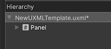 UI Builder hierarchy showing how to add an App UI Panel as root element