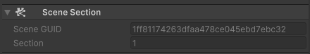 Scene Section component in the Editor inspector