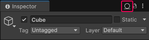 The data mode switcher icon in the Inspector window.