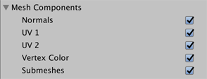 Mesh Components option group