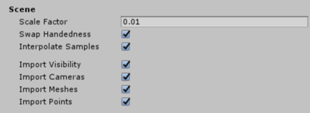 Import Scene options
