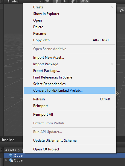 Convert Prefab file to FBX Linked Prefab