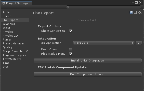 blender fbx export settings for unity