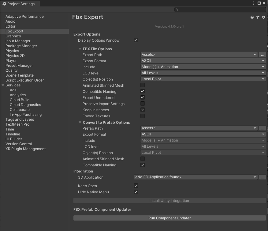 maya fbx export settings for unity