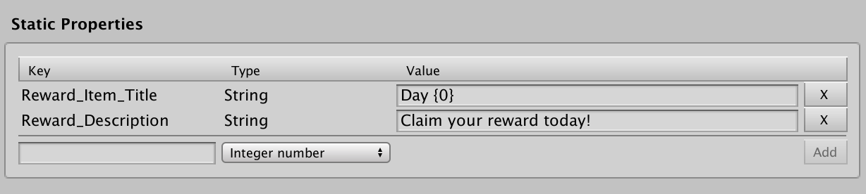 Creating the Reward Description Static Property