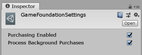 enabling the IAP integration in Runtime Settings