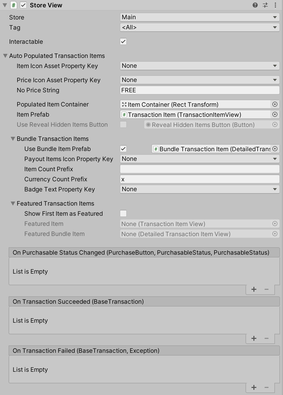 Store View Component