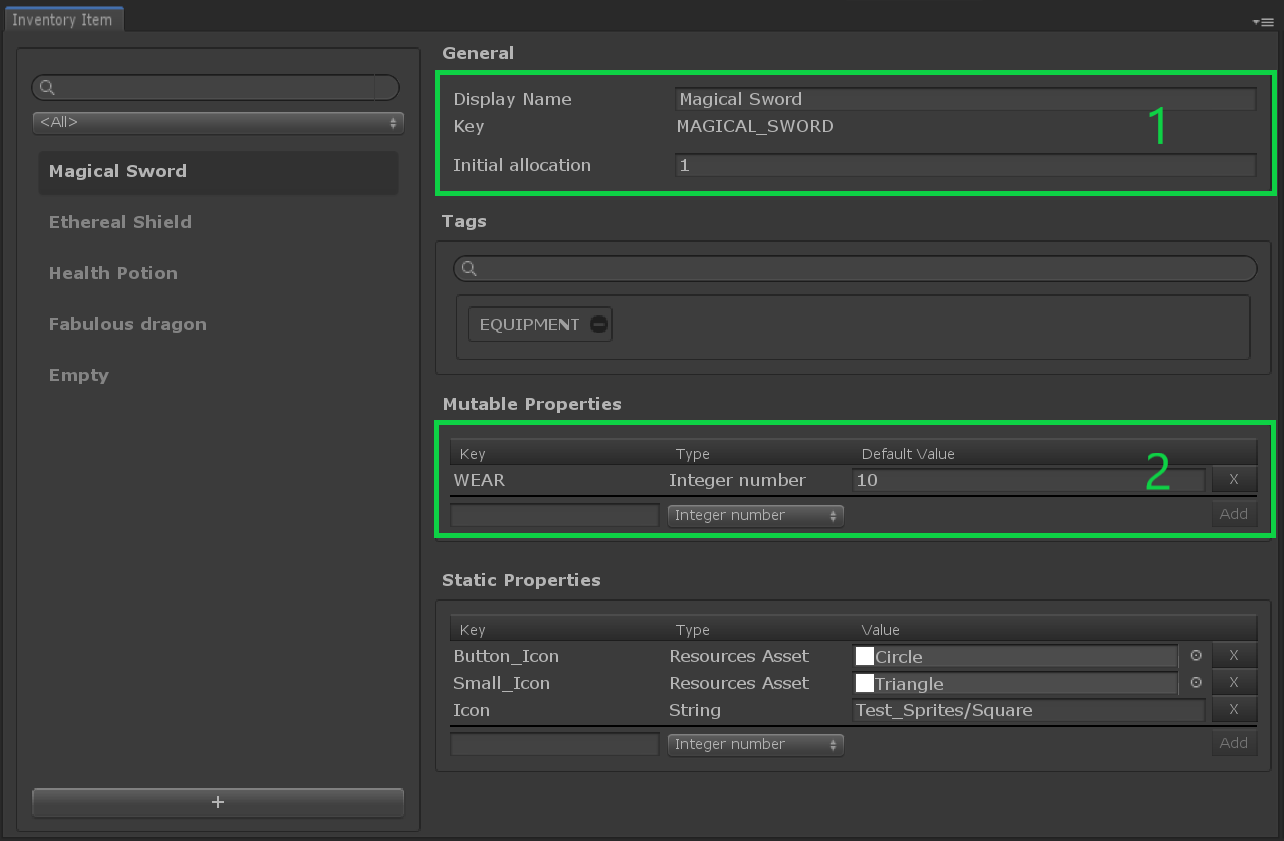 An overview of the Inventory Window