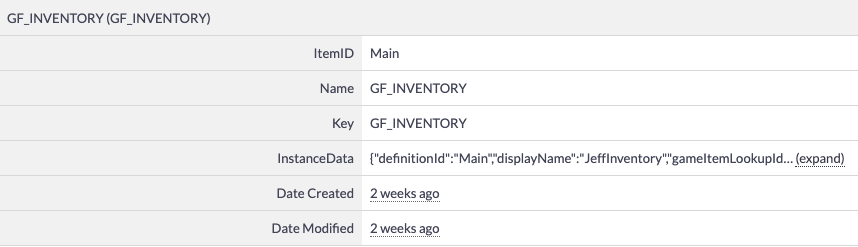 Game Foundation inventory in ChilliConnect