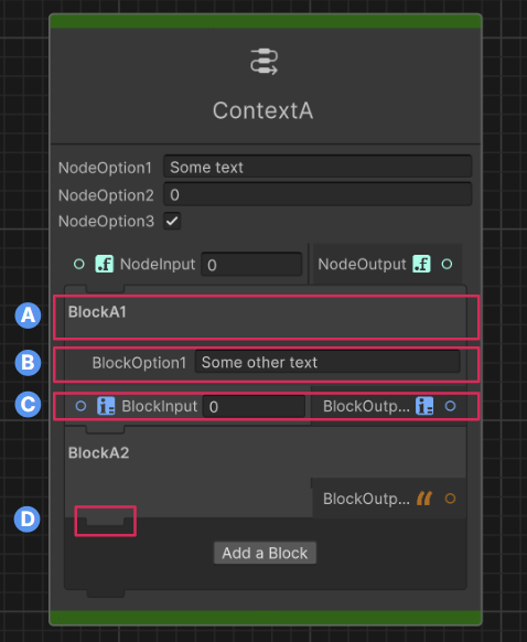 Block node UI sections