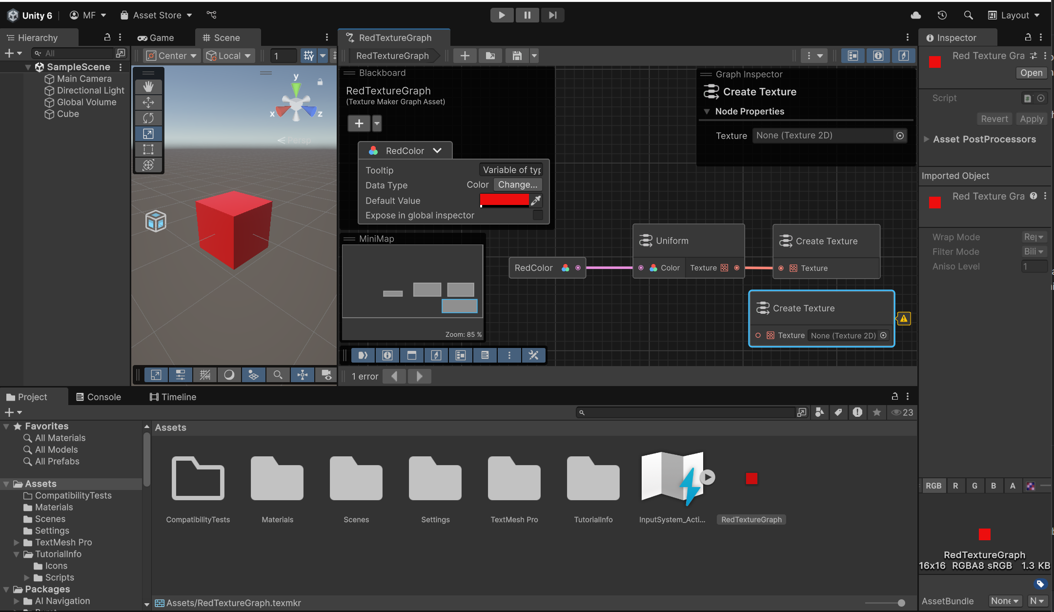 Screenshot of the Texture Maker graph tool.