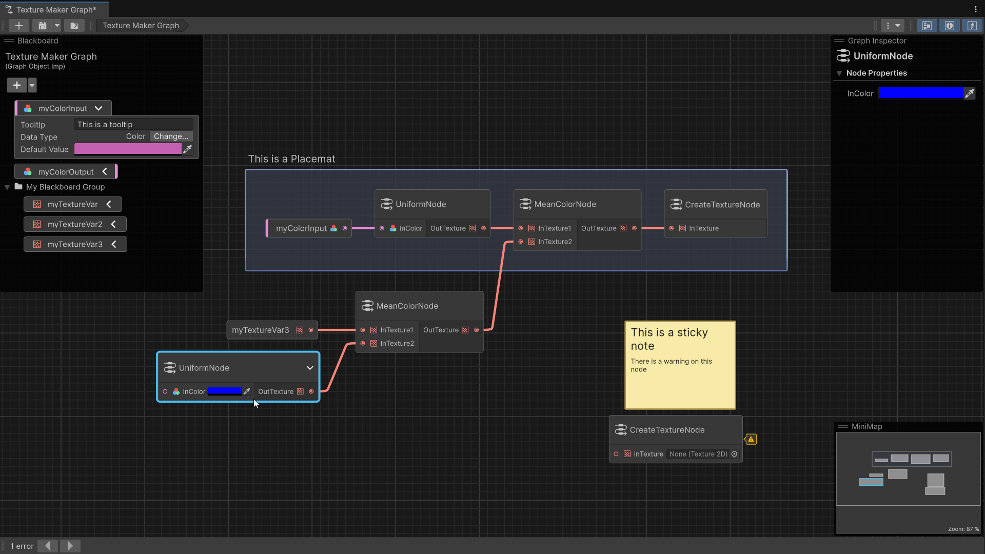 A Graph Toolkit graph instance opened in the graph editor window