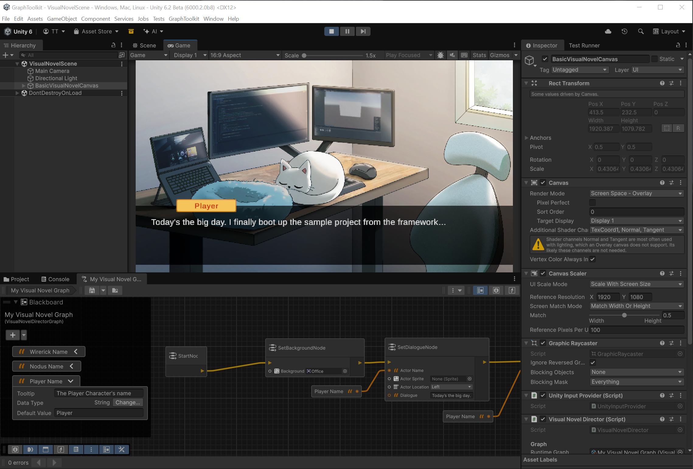 Screenshot of the Visual Novel Director graph tool.