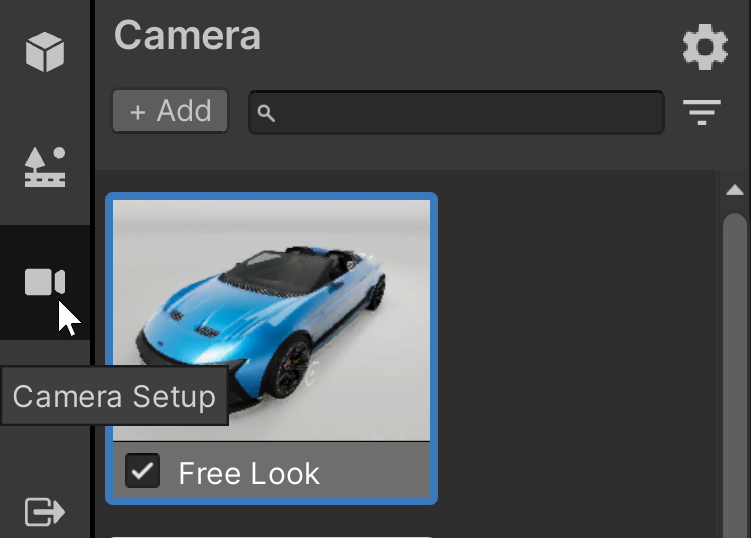 Camera Setup tab