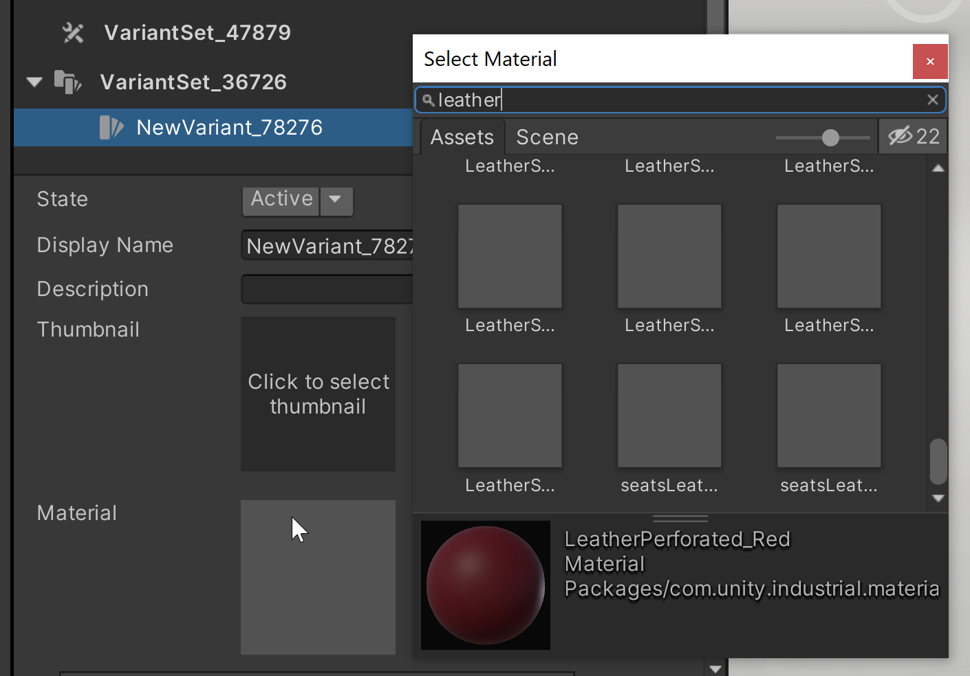 Select a new material
