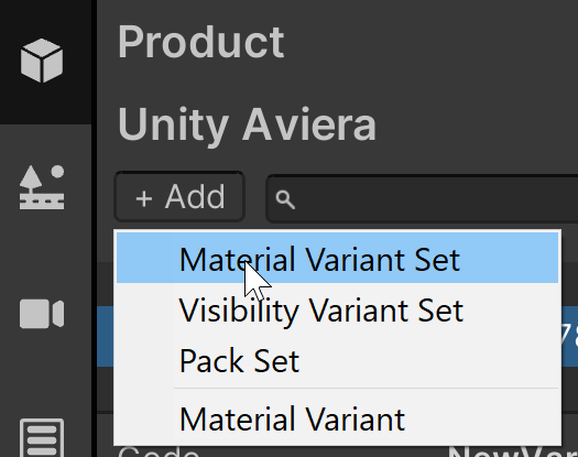 Add a Material Variant Set