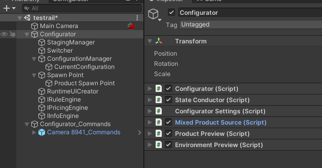 Configurator Hierarchy tab