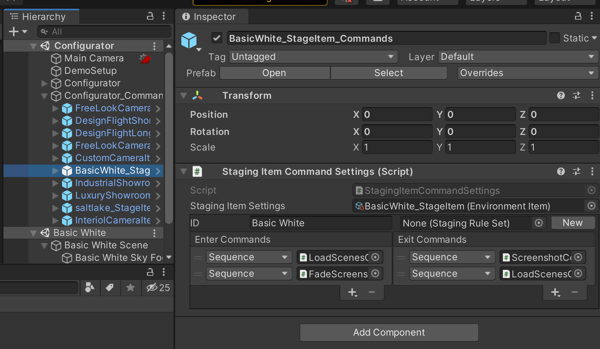 StagingItemCommand Settings