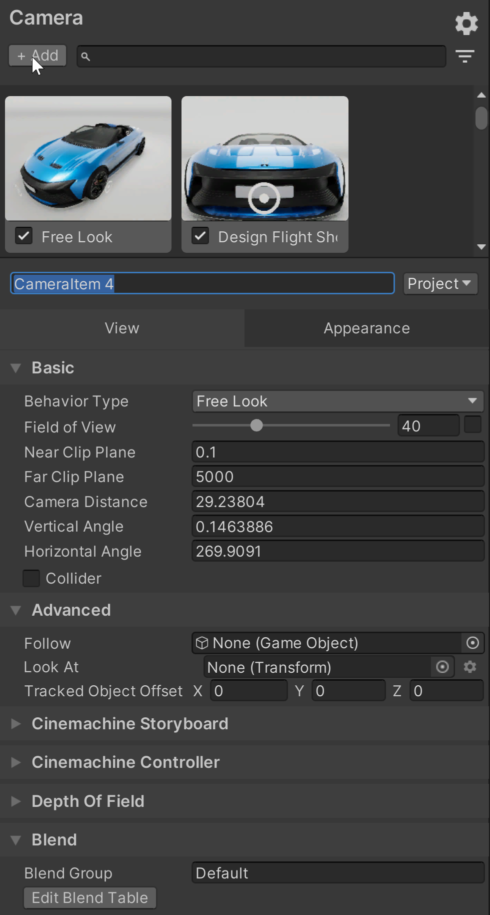 Environment tab