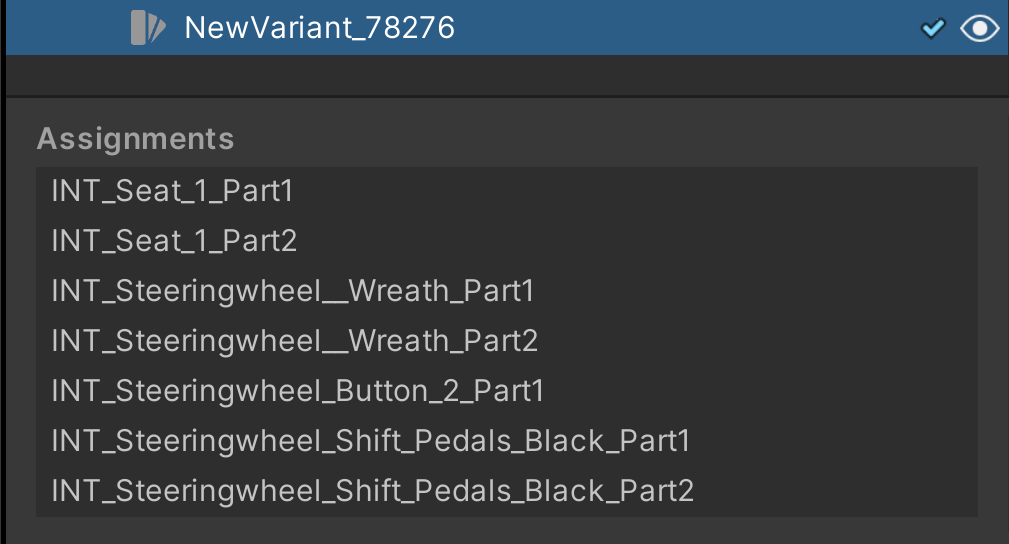 Assign material shared by parts to a new Variant