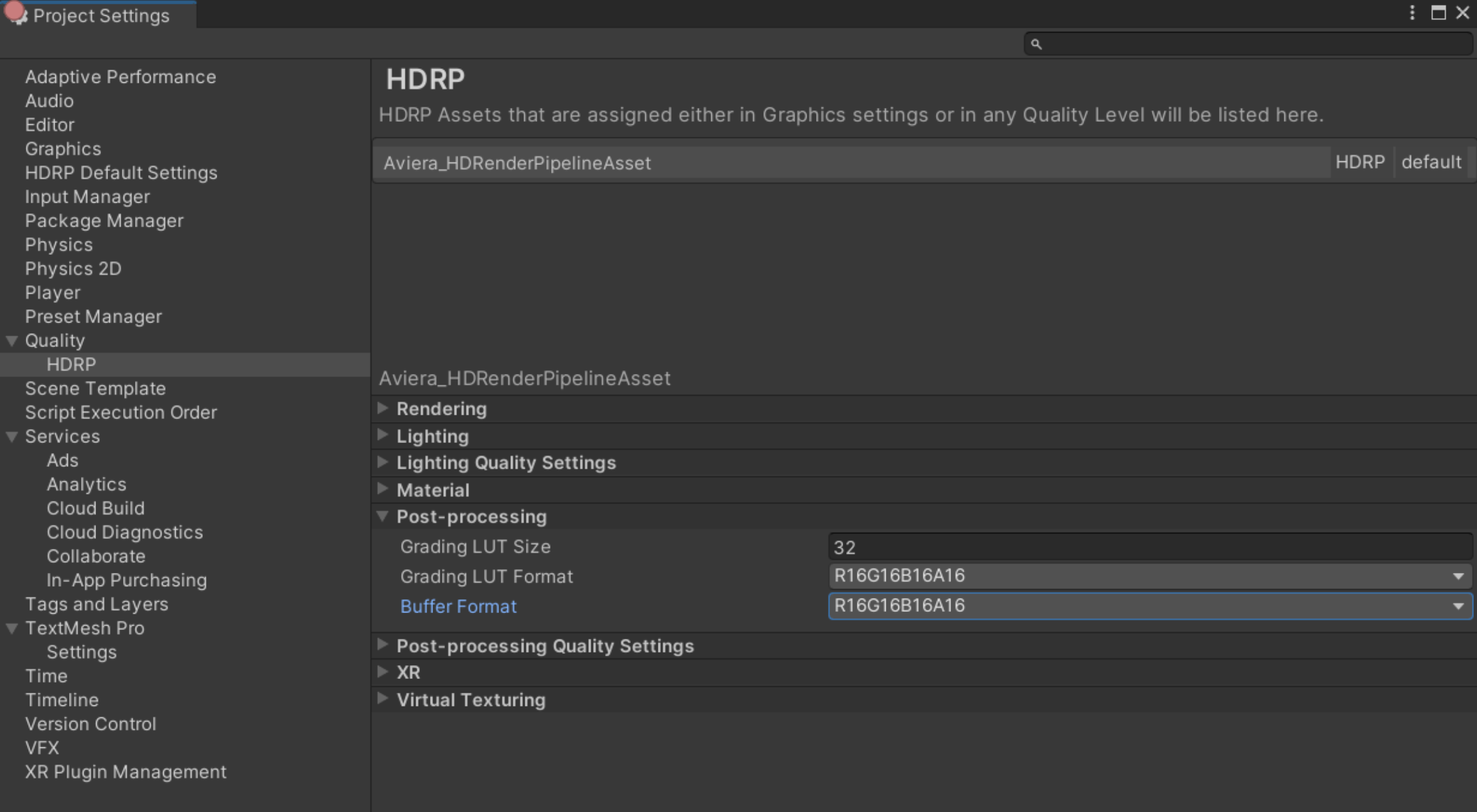 Project Settings