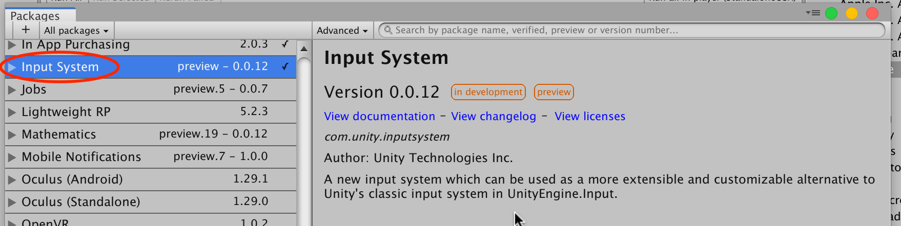 Install Input System Package