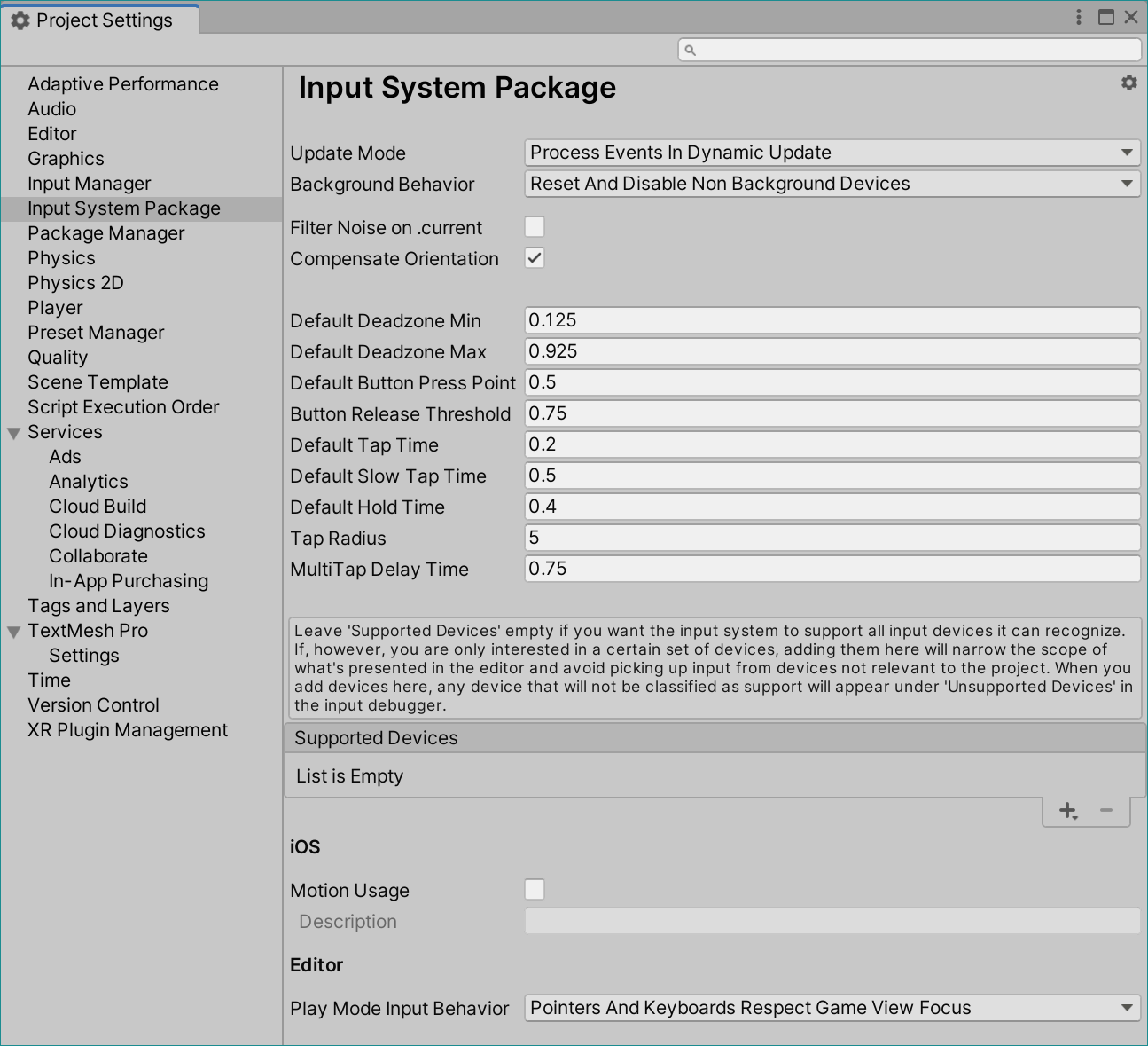 Как открыть файл input settings