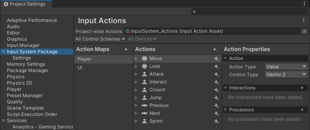 Action Editor Window