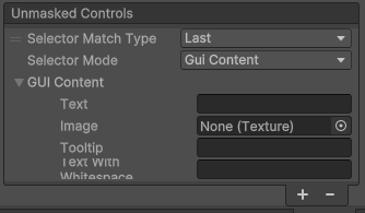 Unmasked Controls Options