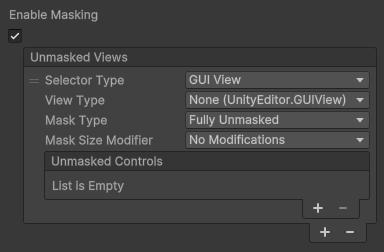 Masking Options