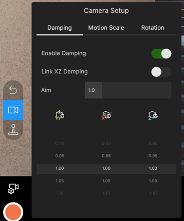 Camera Setup Damping