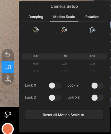 Camera Setup Motion Scale