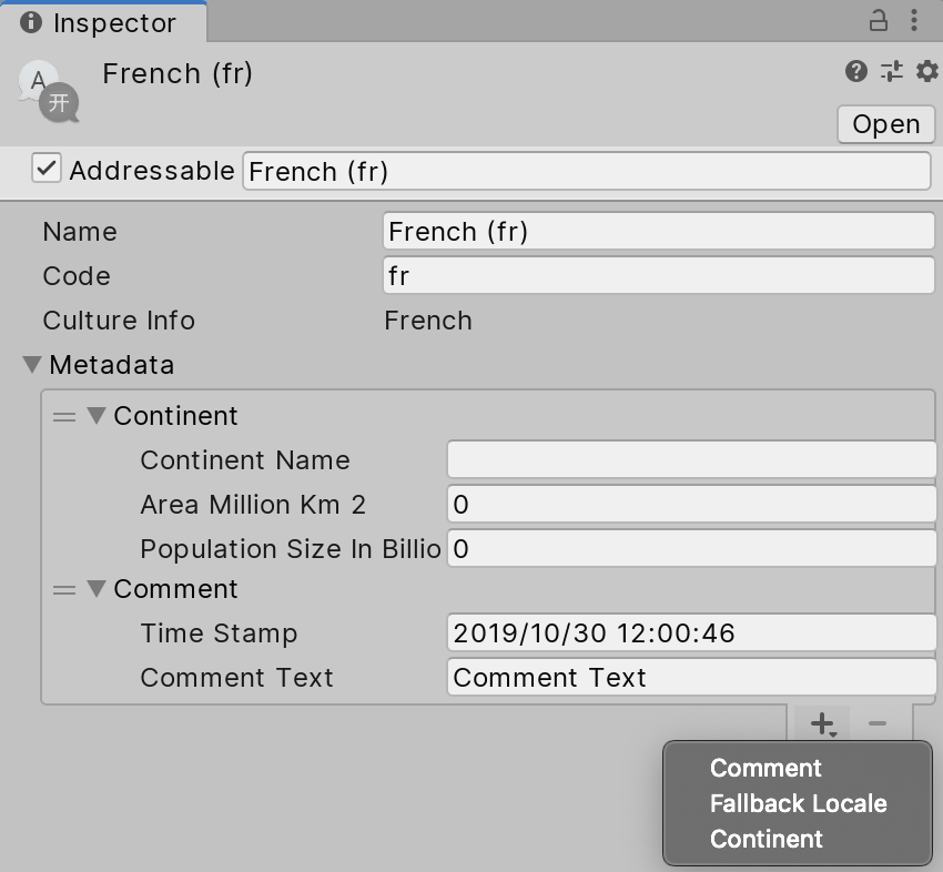 The Continent Metadata can now be added to Locales.