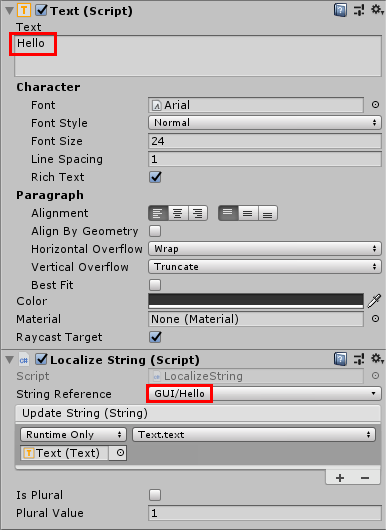 Unity finds and pairs the table with the matching Key during setup.