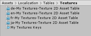 Example Asset Tables. The table name is My Textures, and the type is Texture2D.